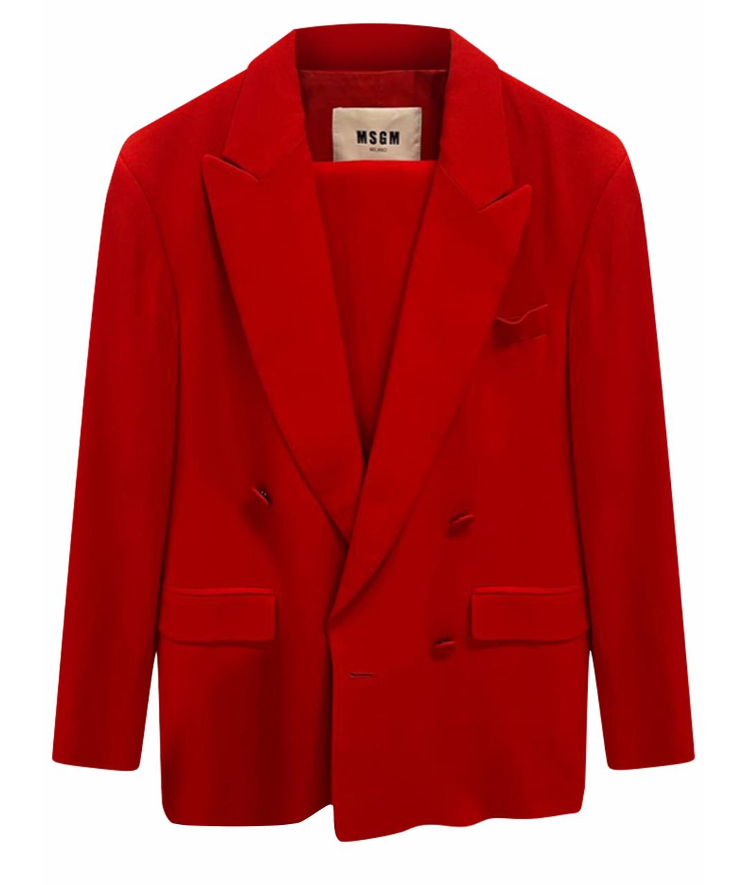 MSGM Красный вискозный костюм с брюками, фото 1