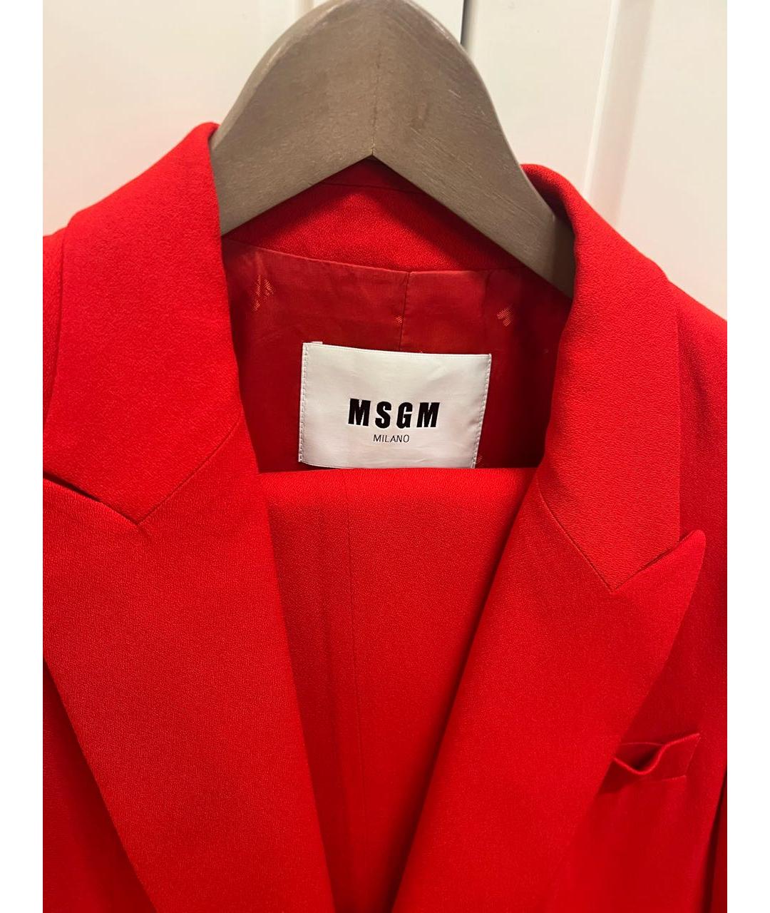 MSGM Красный вискозный костюм с брюками, фото 2