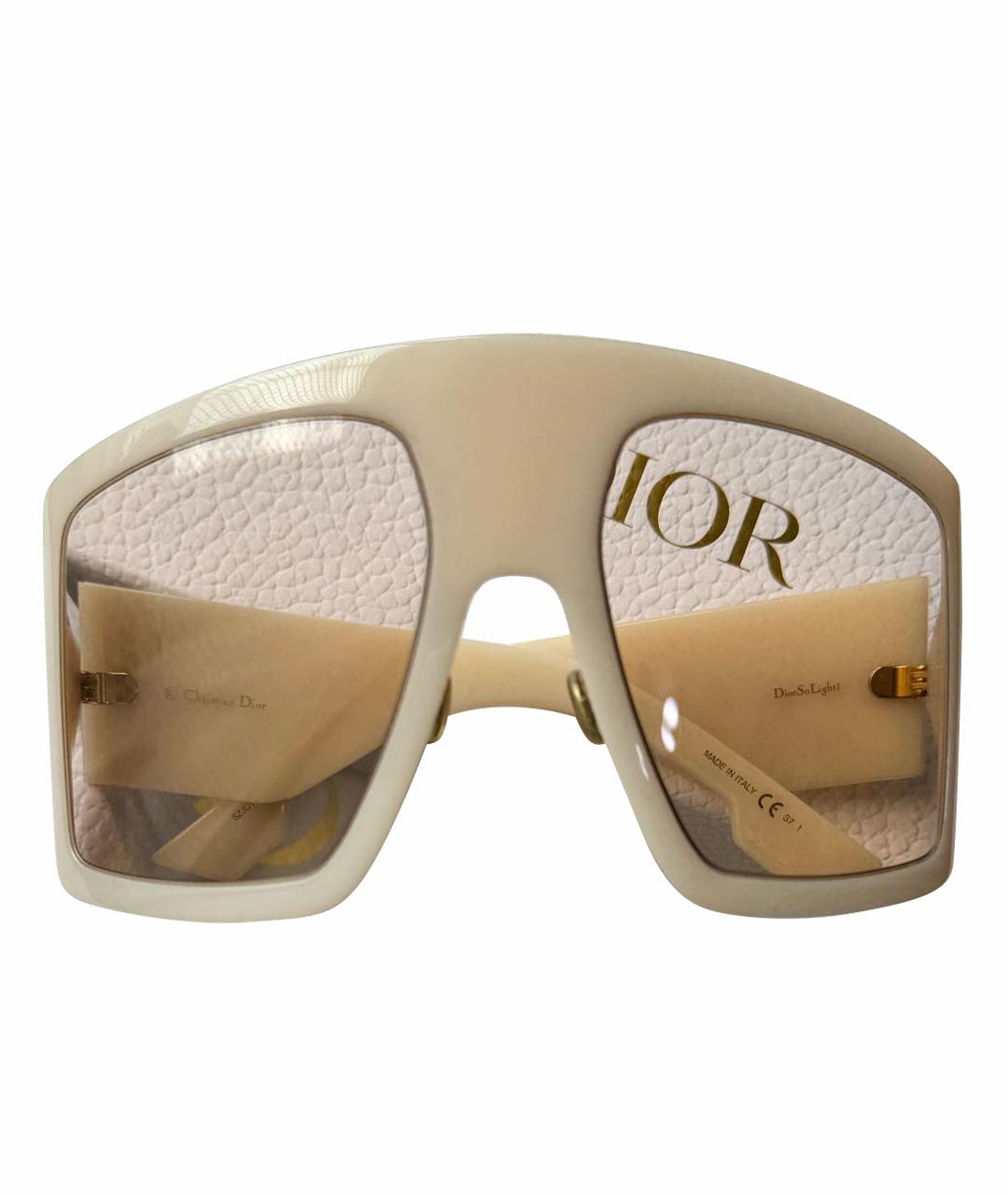 CHRISTIAN DIOR Бежевые пластиковые солнцезащитные очки, фото 1