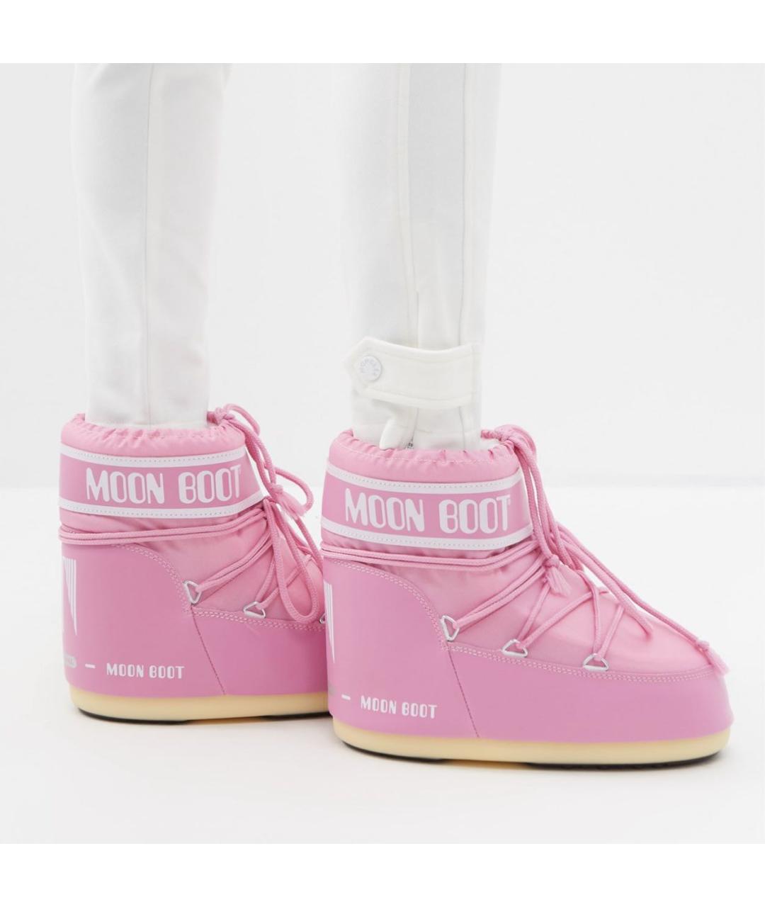 MOON BOOT Розовые ботинки, фото 4