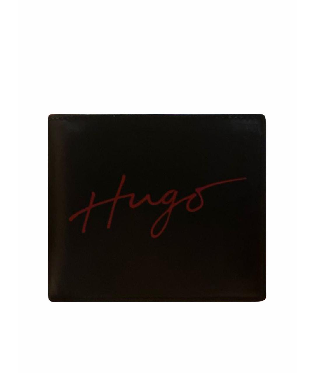 HUGO BOSS Черный кожаный кошелек, фото 1