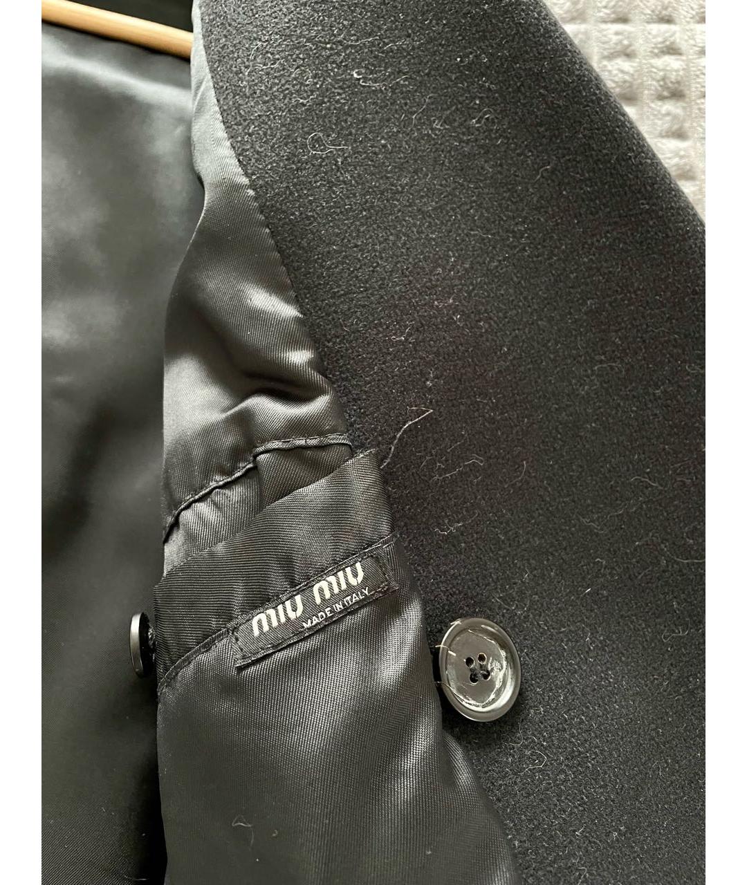 MIU MIU Черное шерстяное пальто, фото 5
