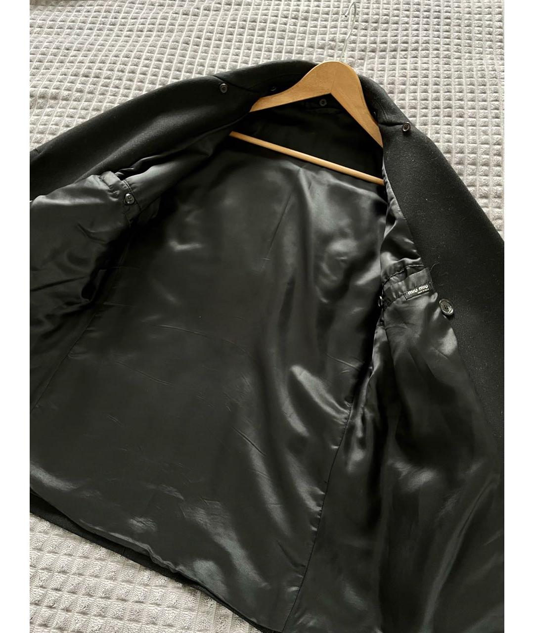 MIU MIU Черное шерстяное пальто, фото 4