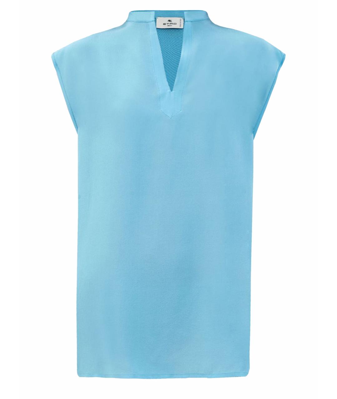 ETRO Голубая шелковая блузы, фото 1