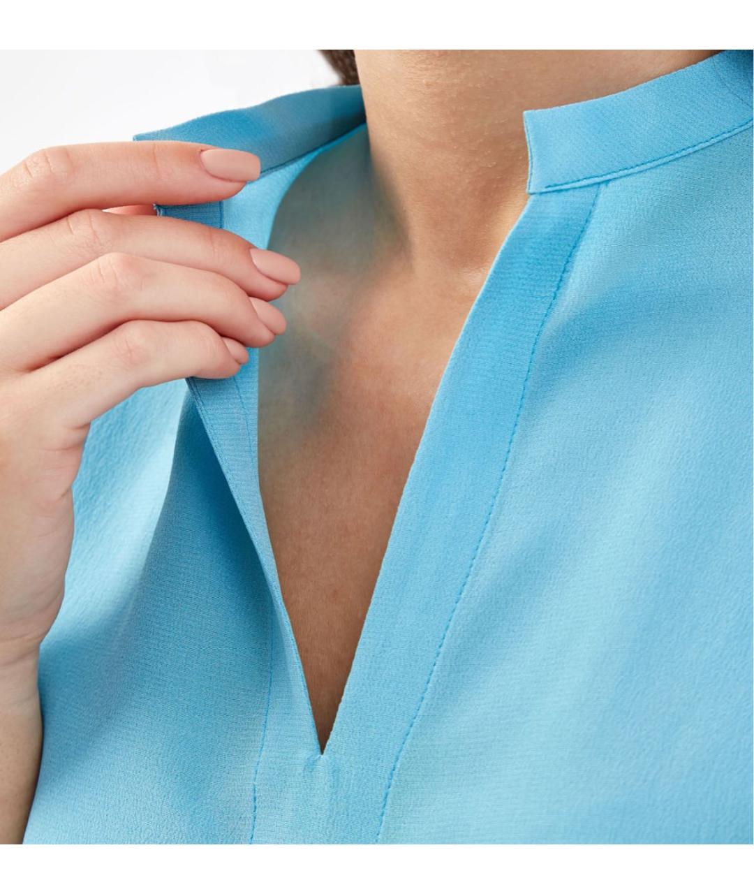 ETRO Голубая шелковая блузы, фото 2
