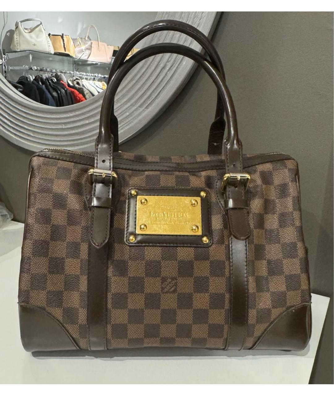 LOUIS VUITTON PRE-OWNED Коричневая сумка с короткими ручками, фото 9