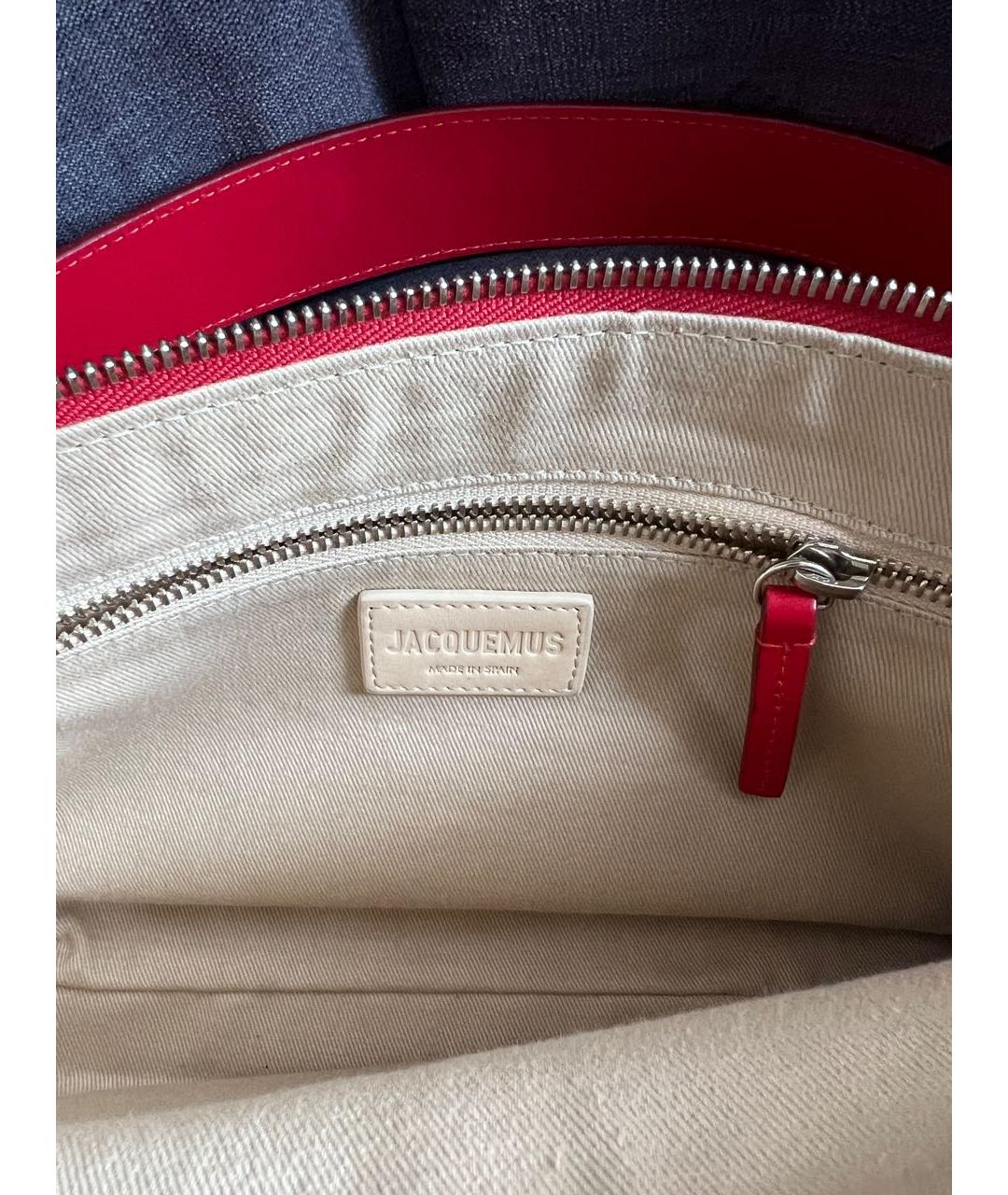 JACQUEMUS Красная синтетическая сумка через плечо, фото 6