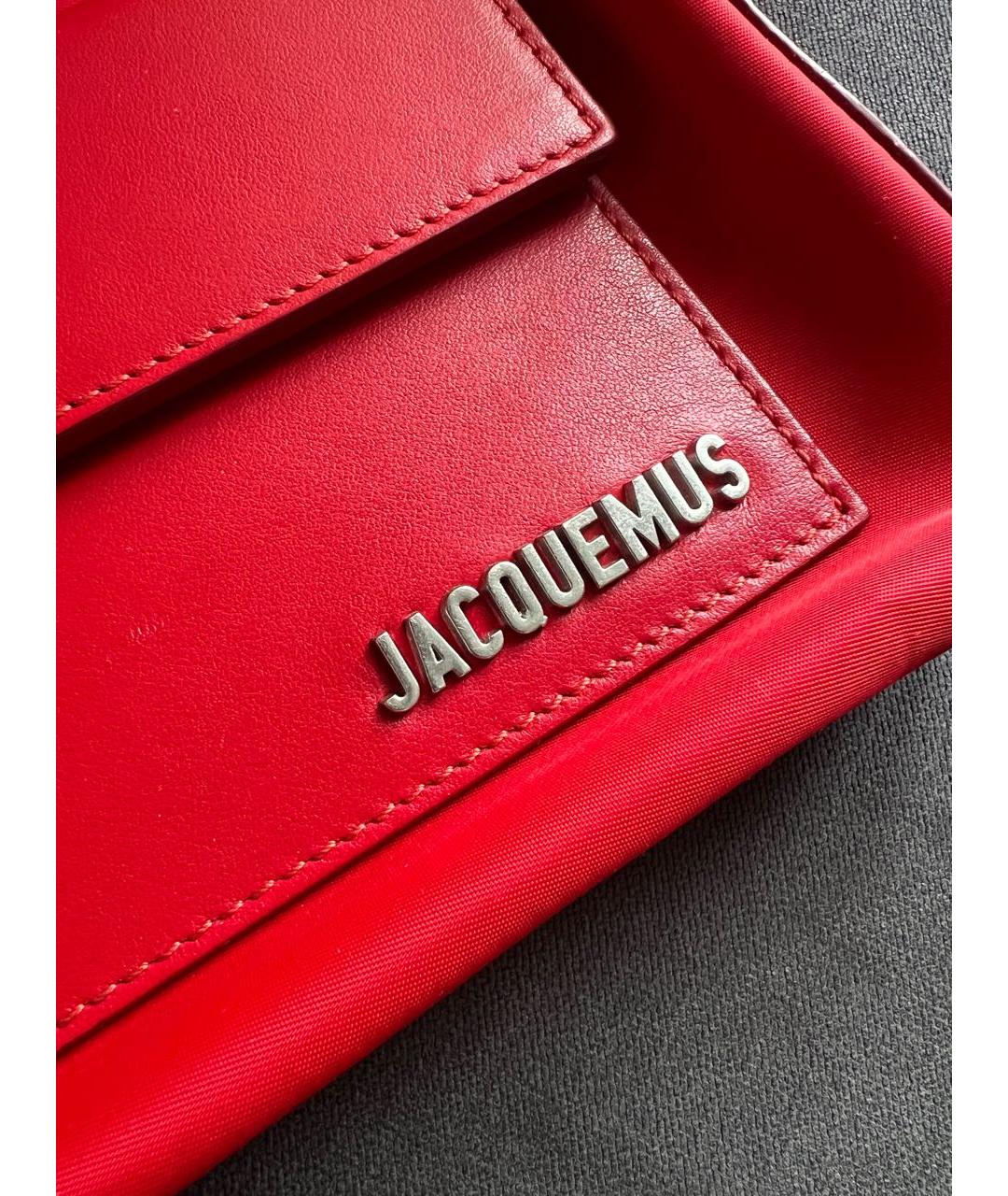 JACQUEMUS Красная синтетическая сумка через плечо, фото 3