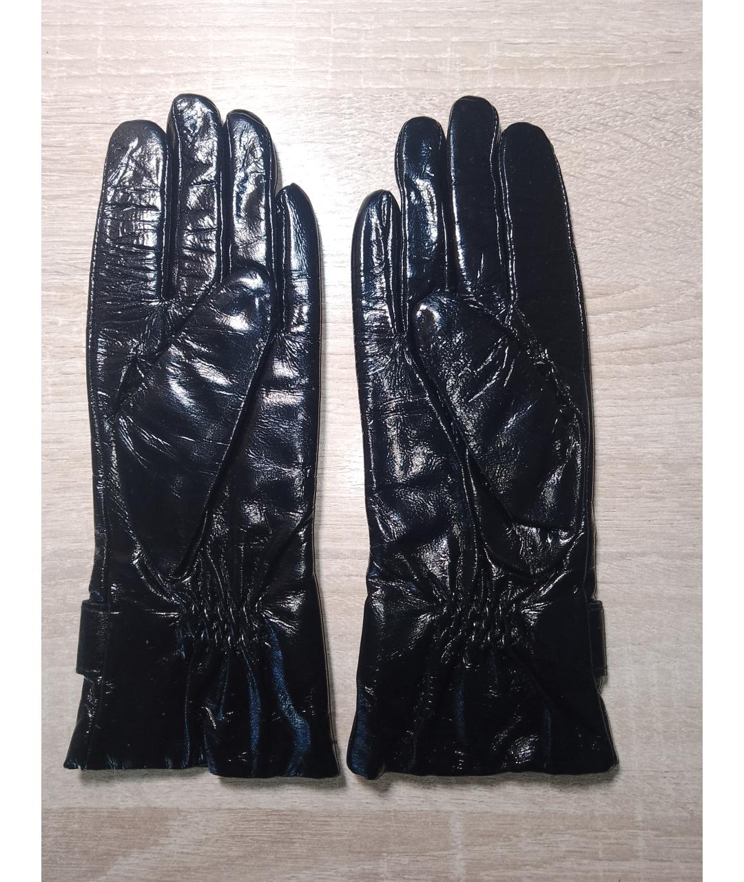 VERSACE Черные кожаные перчатки, фото 5
