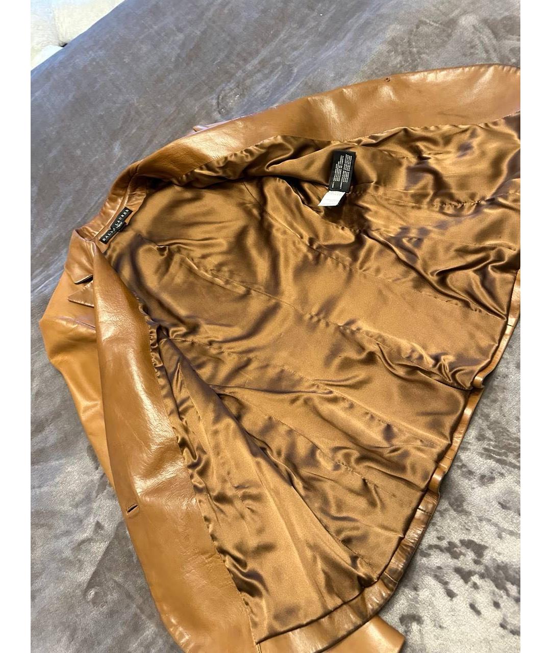 RALPH LAUREN Коричневый кожаный жакет/пиджак, фото 3