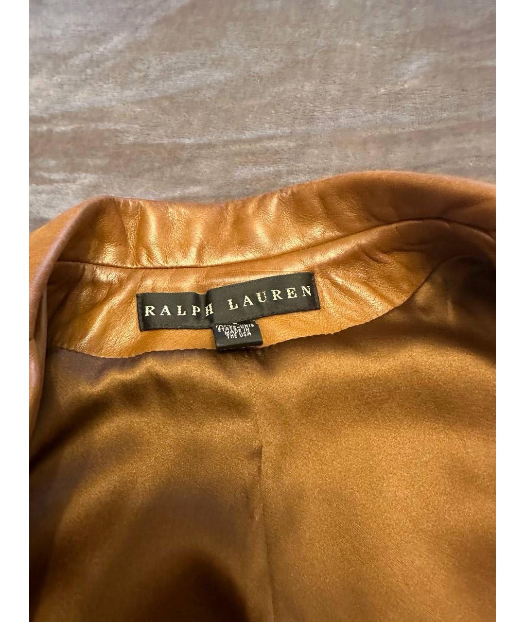 RALPH LAUREN Коричневый кожаный жакет/пиджак, фото 6