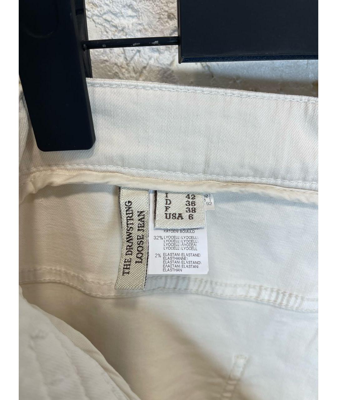 BRUNELLO CUCINELLI Белые хлопко-лиоцелловые прямые джинсы, фото 6