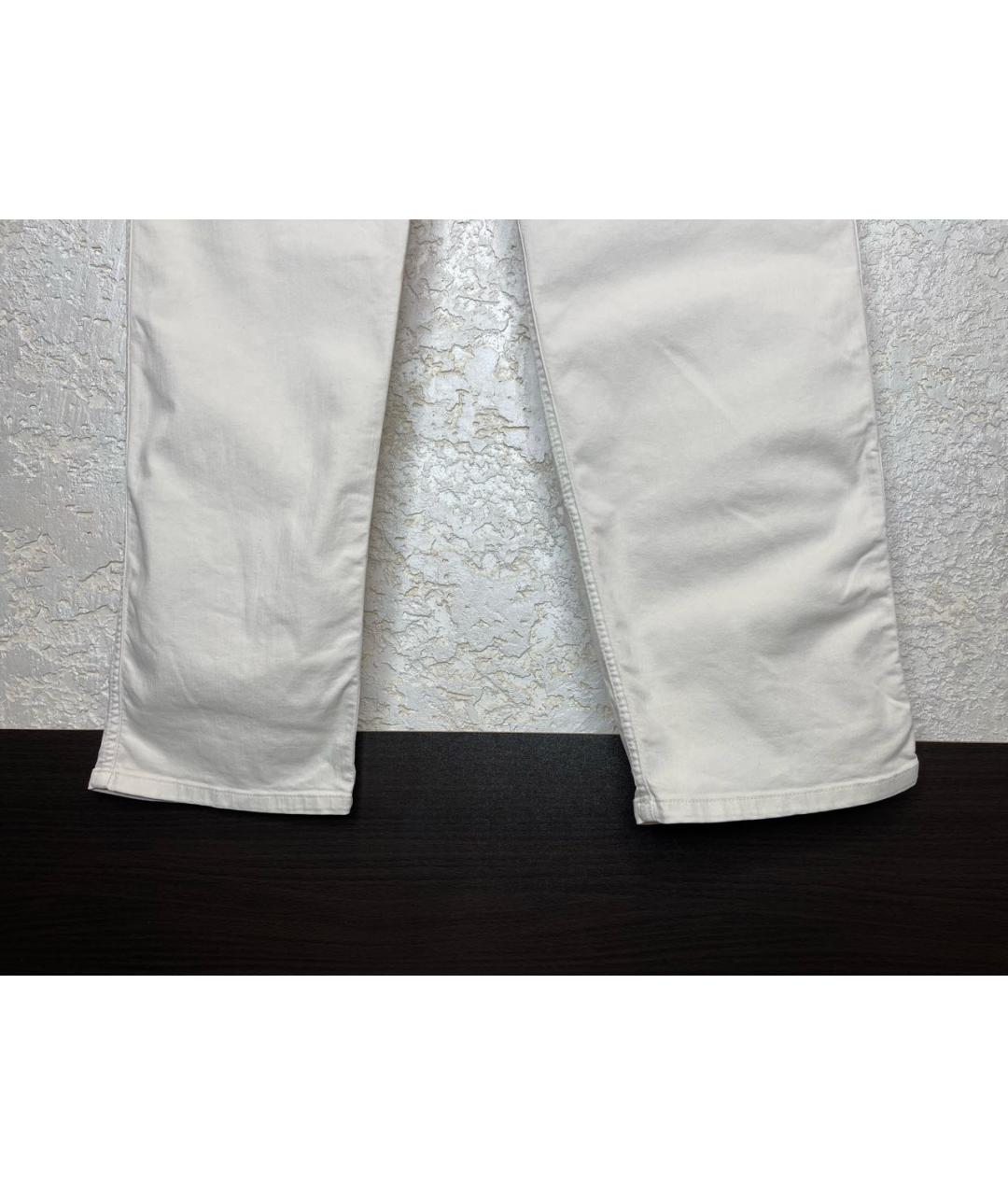 BRUNELLO CUCINELLI Белые хлопко-лиоцелловые прямые джинсы, фото 3