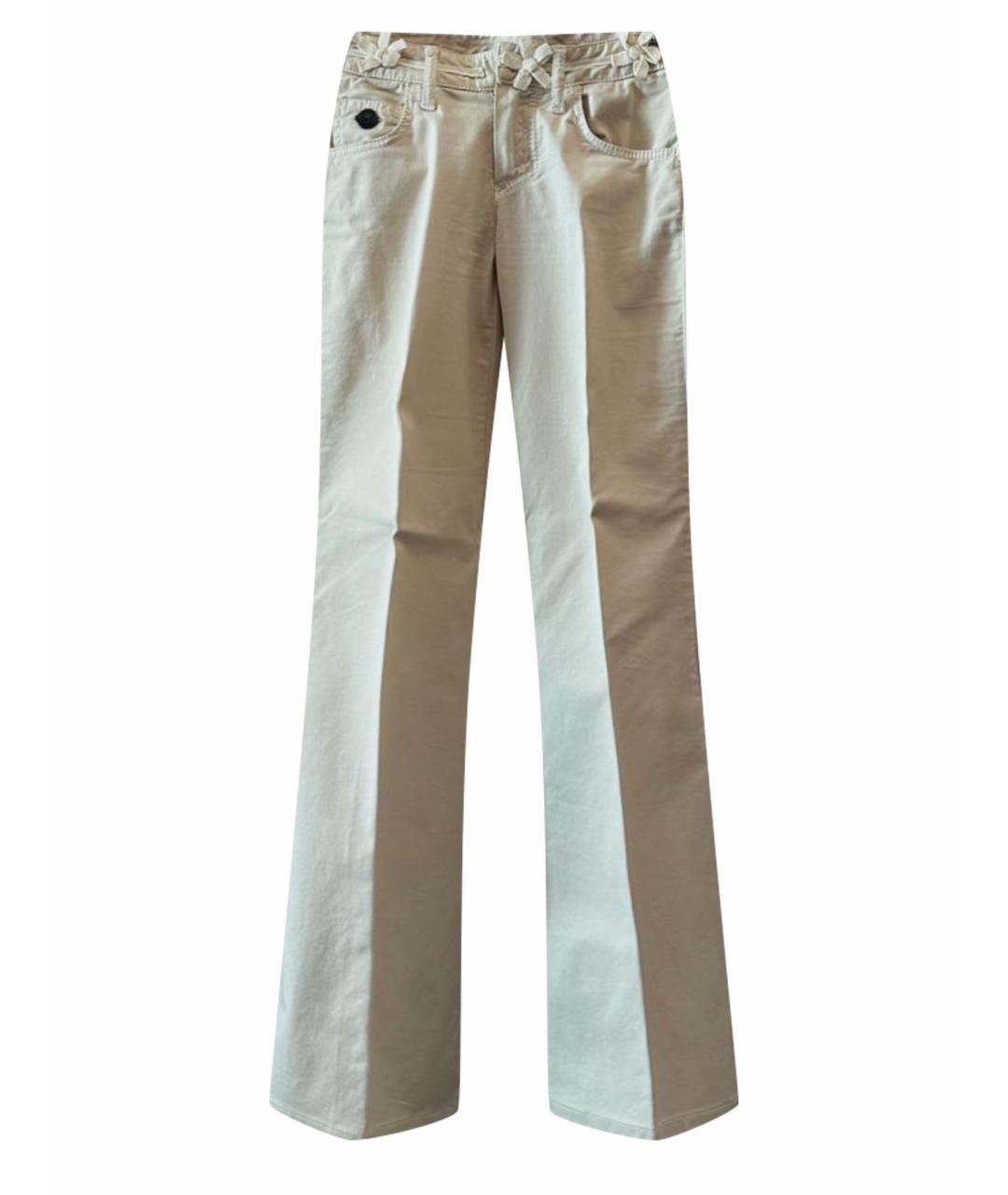 FRANKIE MORELLO Бежевые хлопковые джинсы клеш, фото 1