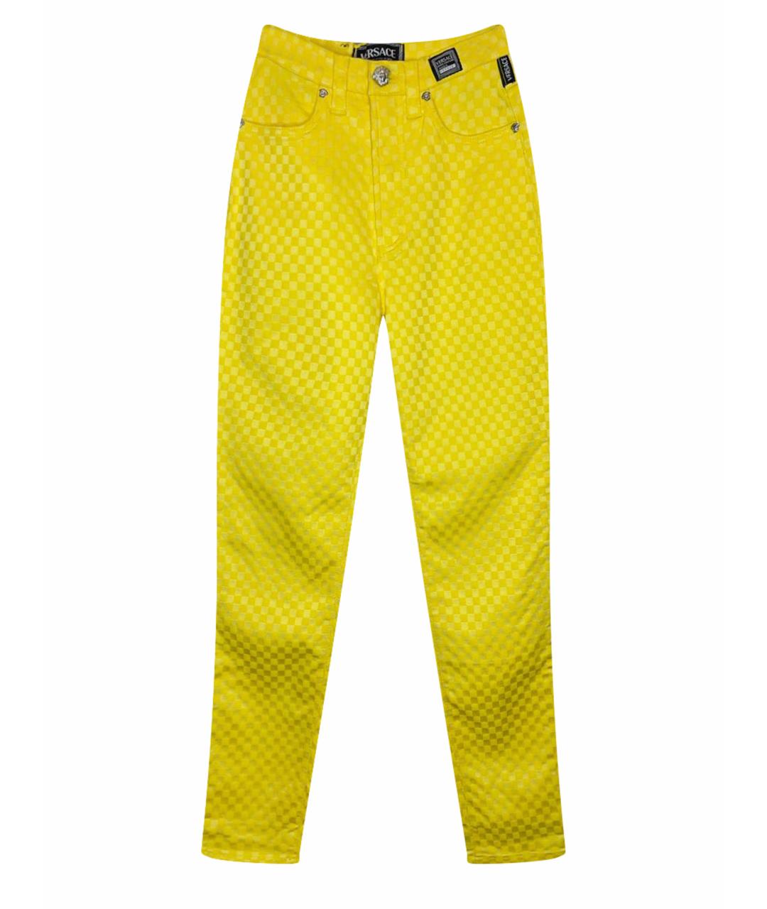 VERSACE JEANS COUTURE Желтые хлопко-эластановые джинсы слим, фото 1