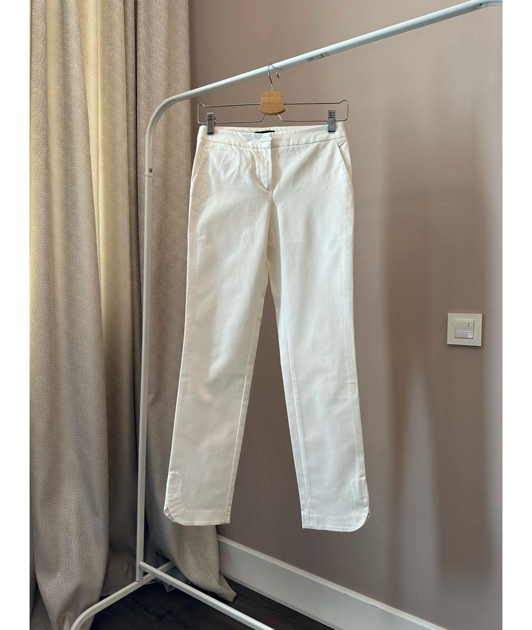EMPORIO ARMANI Белые хлопковые прямые брюки, фото 6