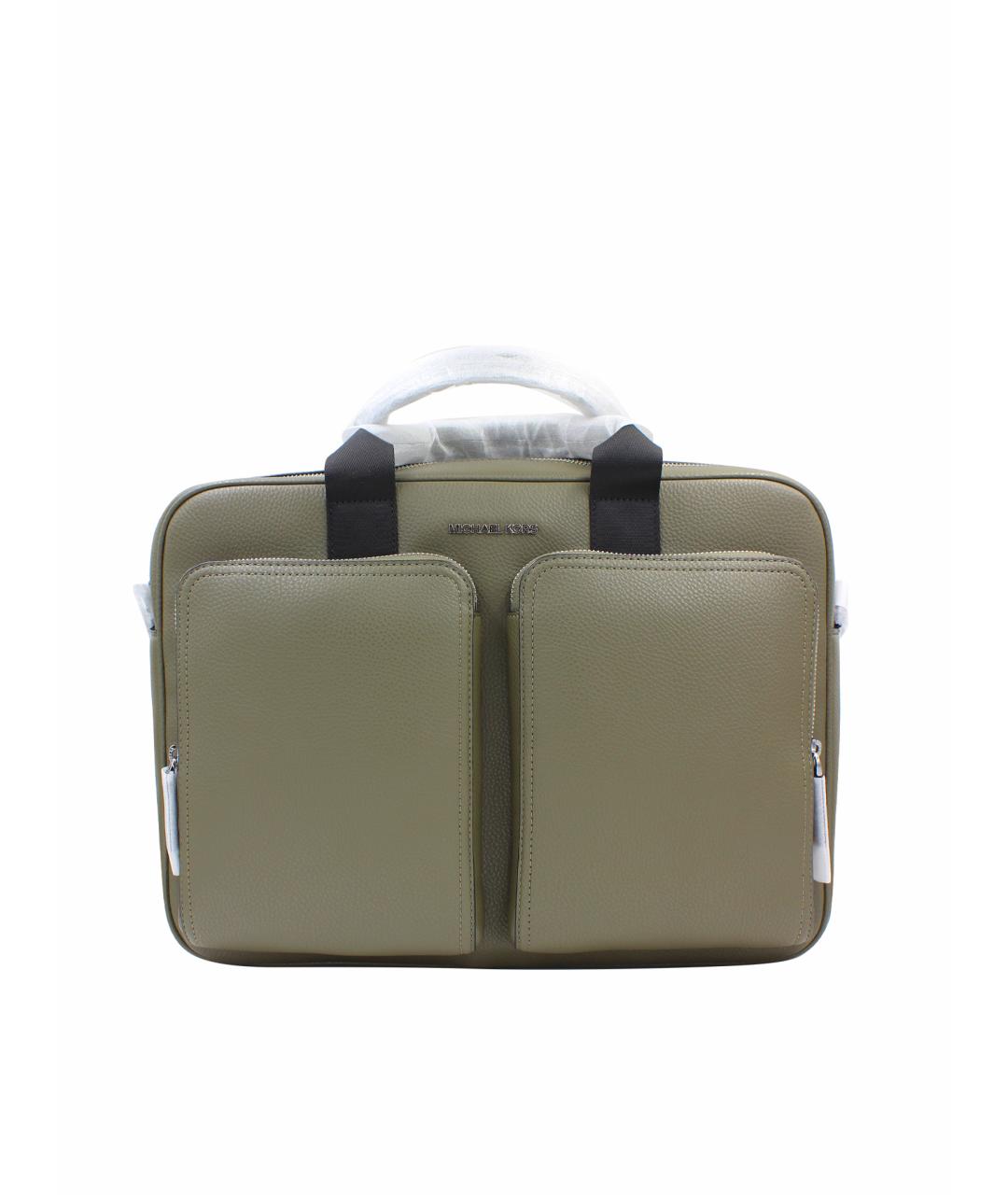 MICHAEL KORS Зеленый кожаный портфель, фото 1