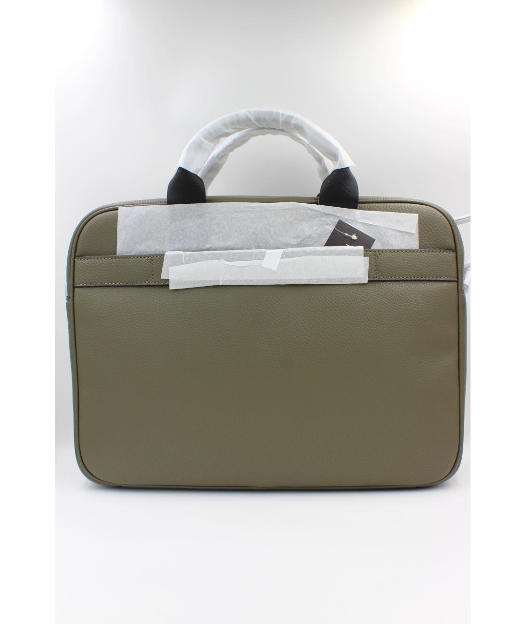 MICHAEL KORS Зеленый кожаный портфель, фото 3