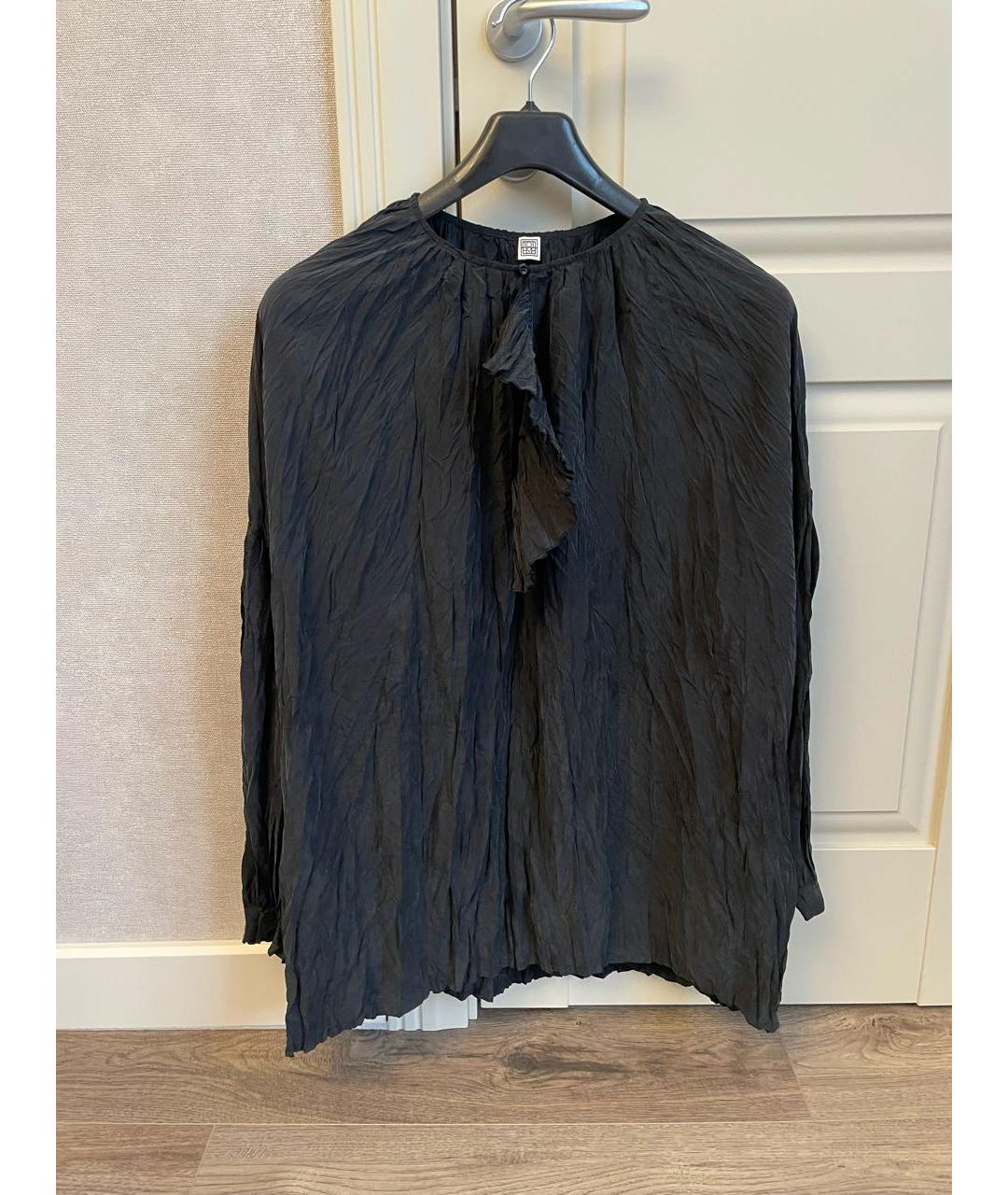 TOTEME Черная шелковая блузы, фото 7