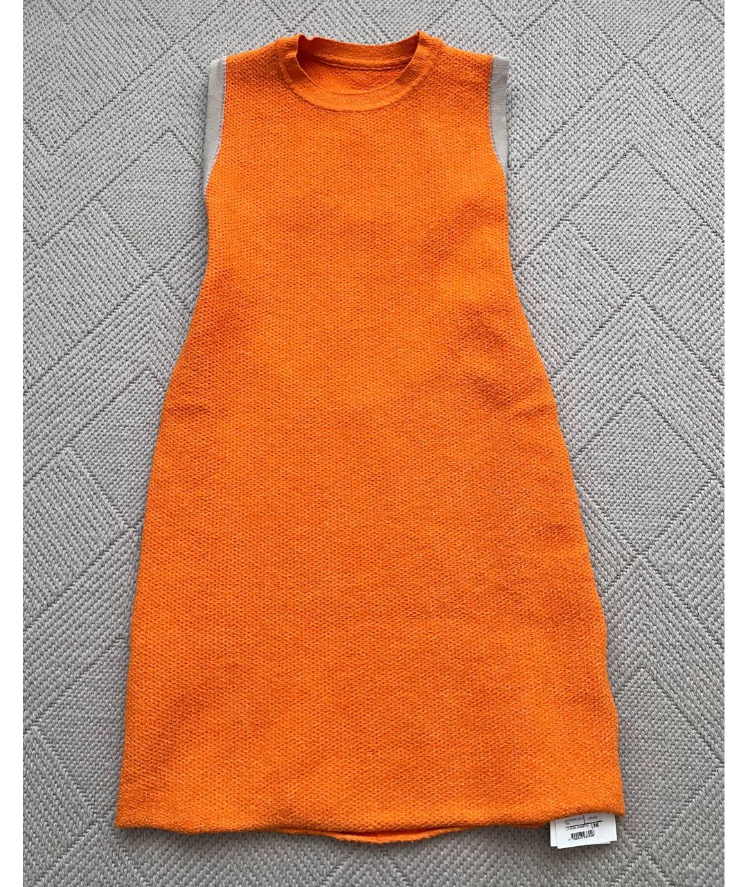 JACQUEMUS Оранжевое хлопко-эластановое платье, фото 4
