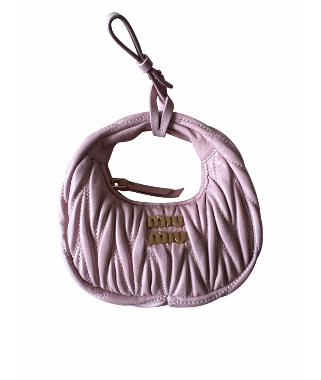 MIU MIU Розовая кожаная сумка через плечо, фото 1