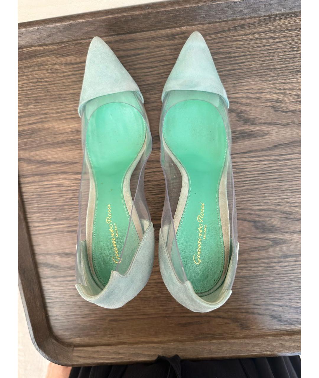 GIANVITO ROSSI Зеленые замшевые туфли, фото 3