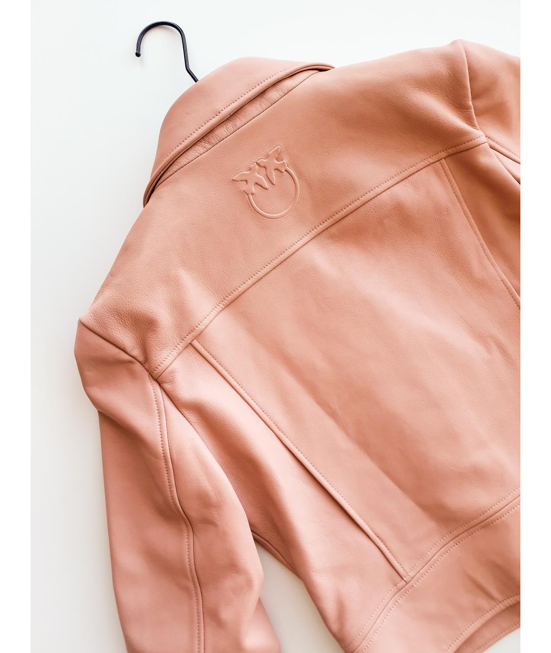 PINKO Розовая кожаная куртка, фото 3
