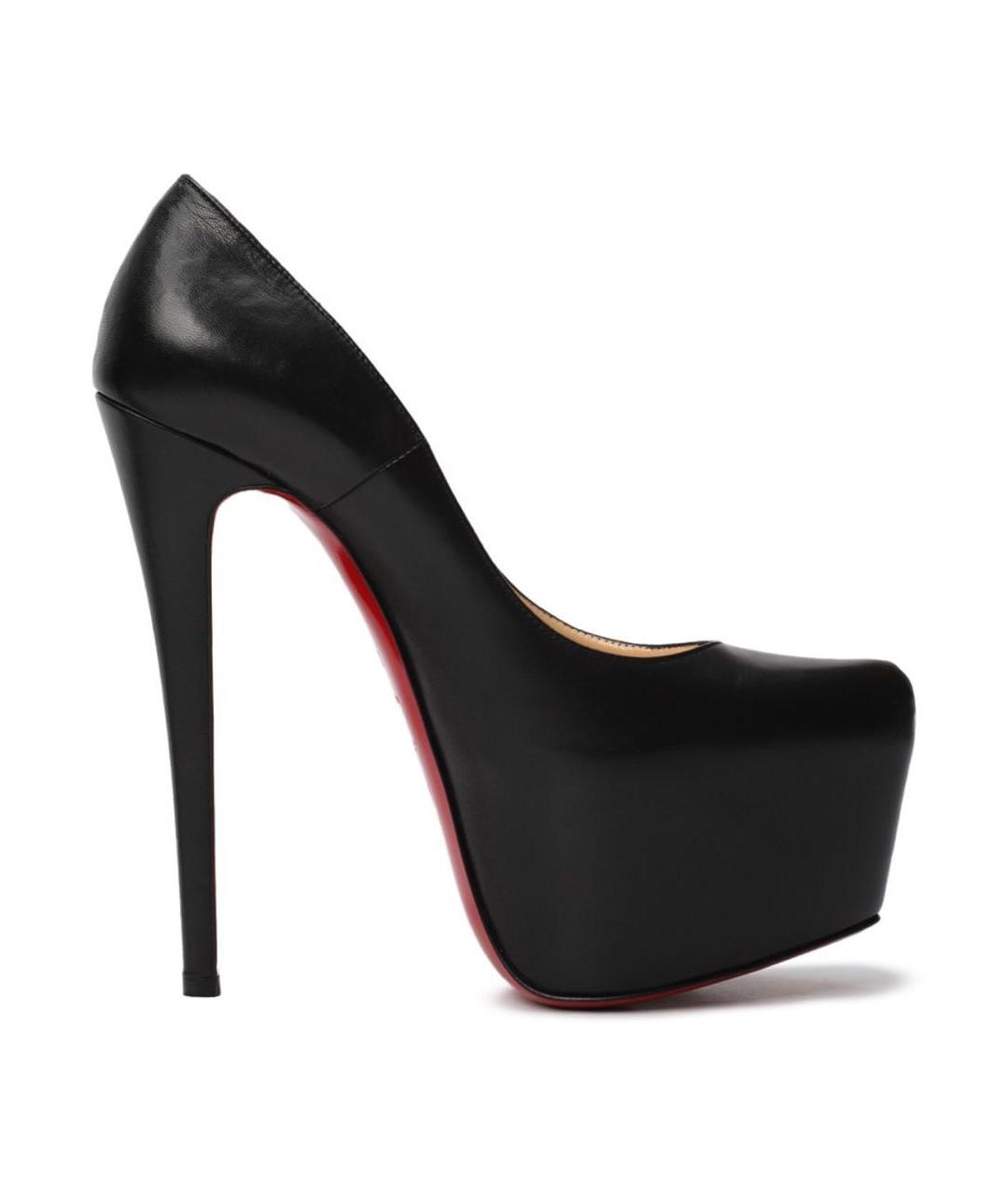 CHRISTIAN LOUBOUTIN Черные кожаные туфли, фото 1