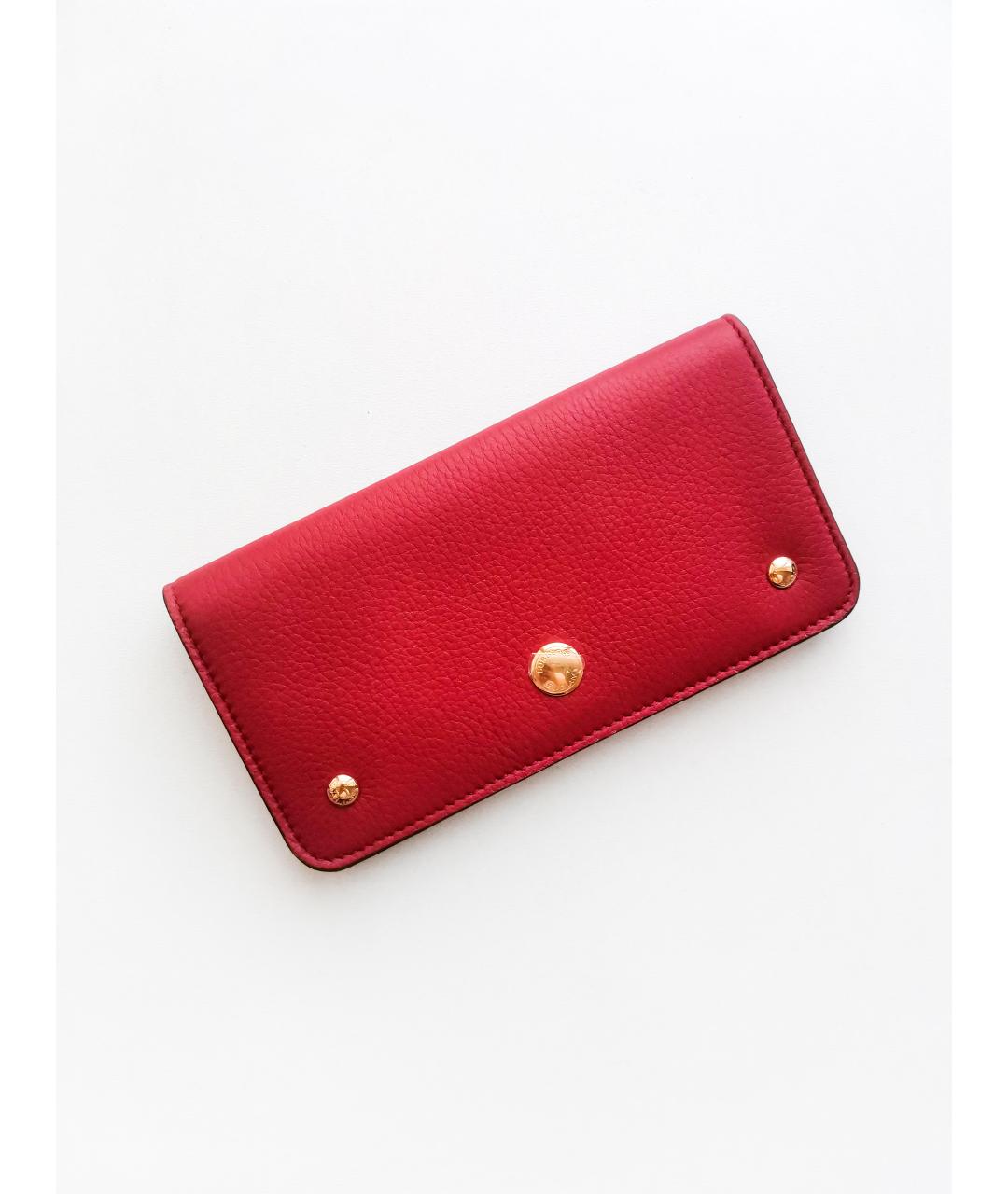 BURBERRY Красный кожаный кошелек, фото 5