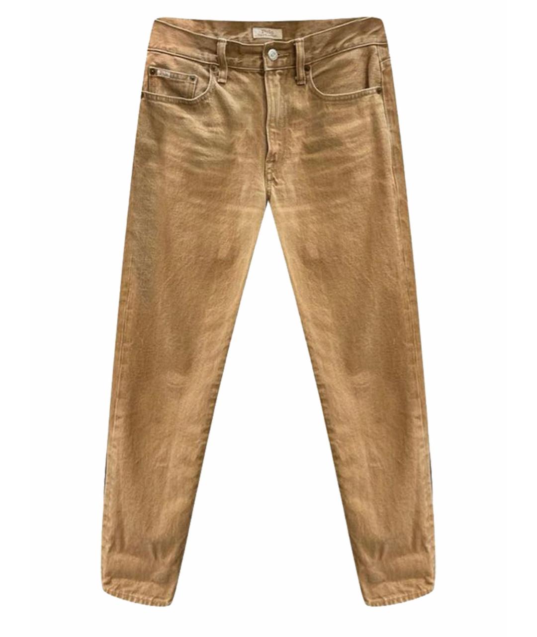 POLO RALPH LAUREN Бежевые хлопковые прямые джинсы, фото 1