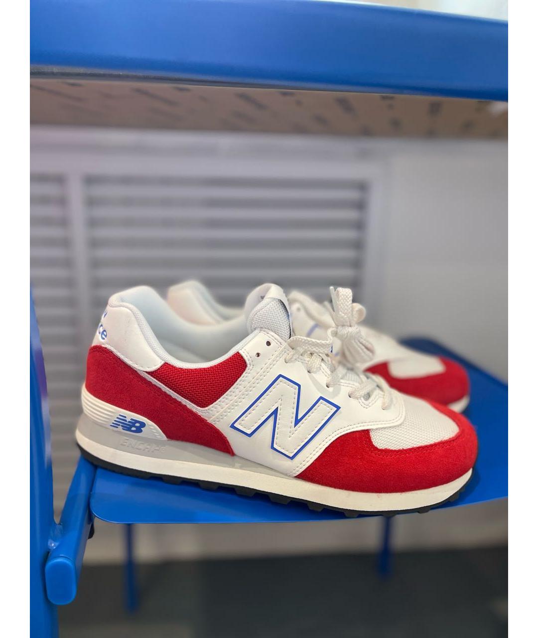 NEW BALANCE Белые замшевые низкие кроссовки / кеды, фото 2