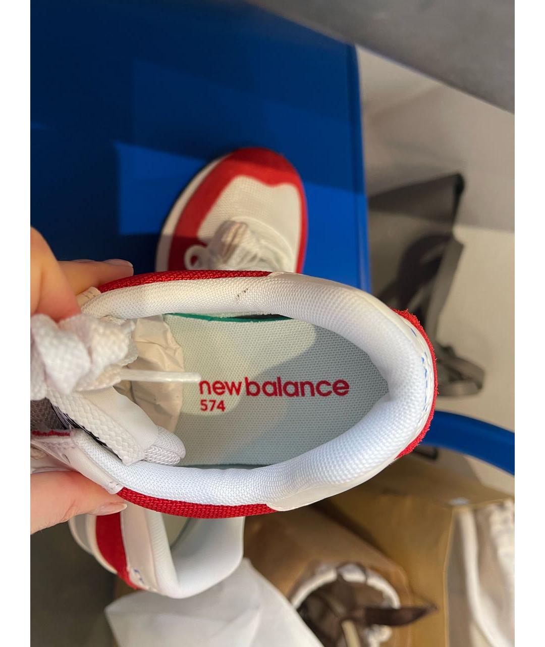 NEW BALANCE Белые замшевые низкие кроссовки / кеды, фото 7