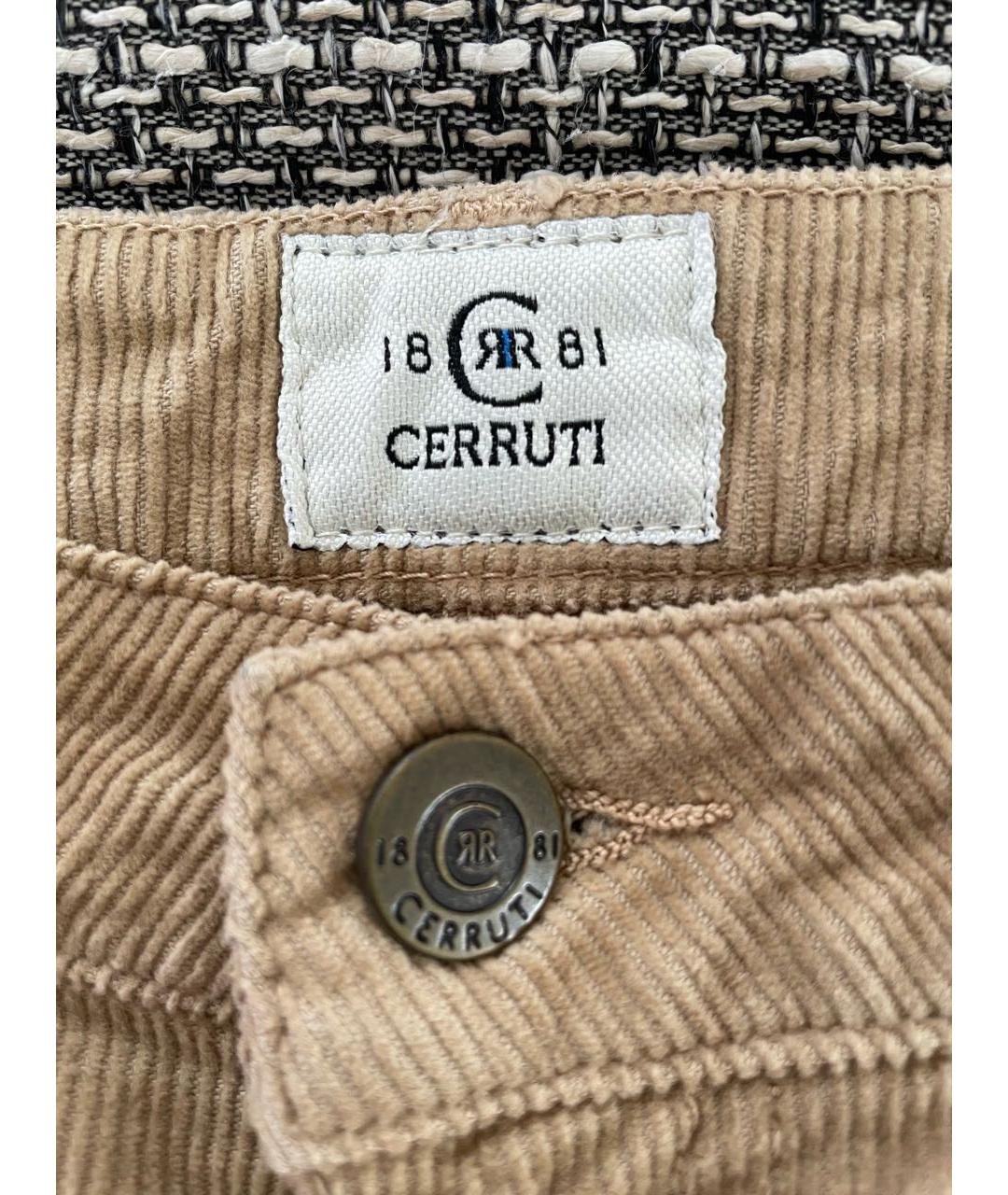 CERRUTI 1881 Бежевые хлопко-эластановые джинсы слим, фото 4