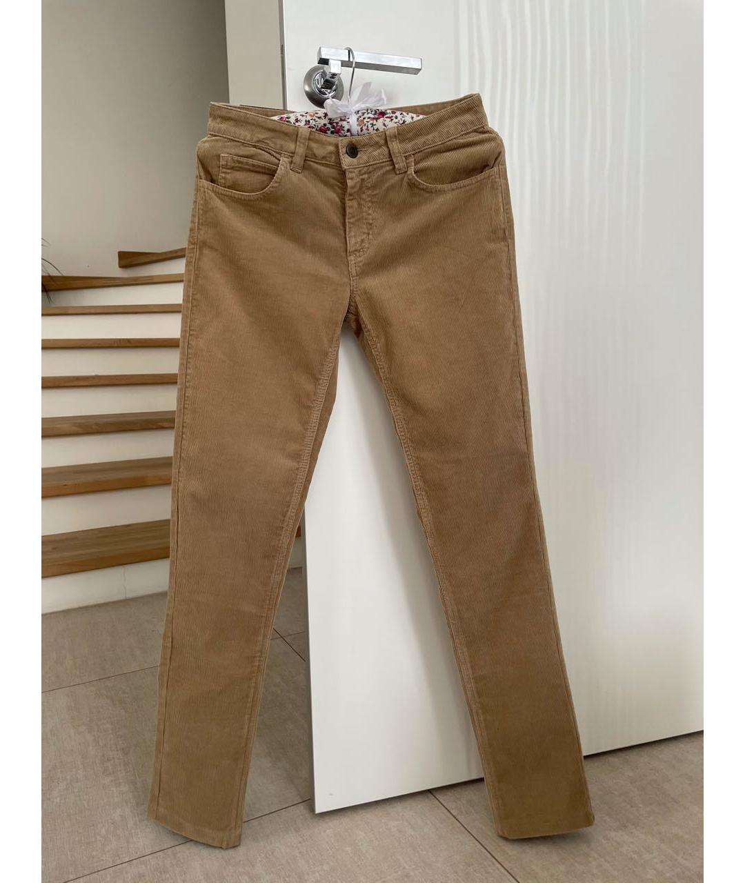 CERRUTI 1881 Бежевые хлопко-эластановые джинсы слим, фото 7
