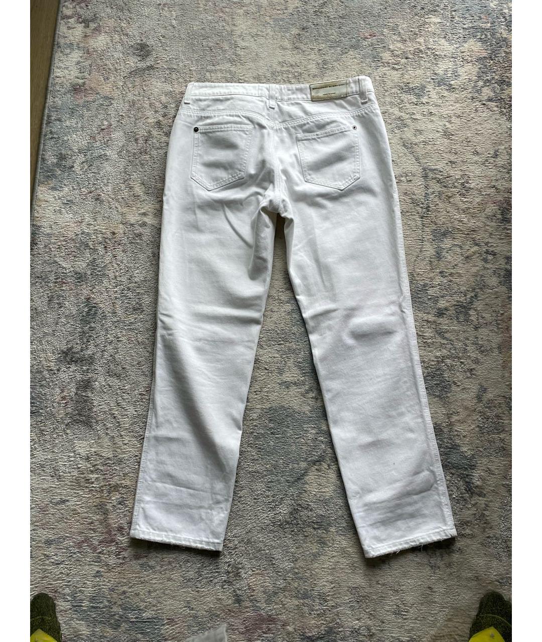 ERMANNO SCERVINO Белые хлопковые прямые джинсы, фото 2