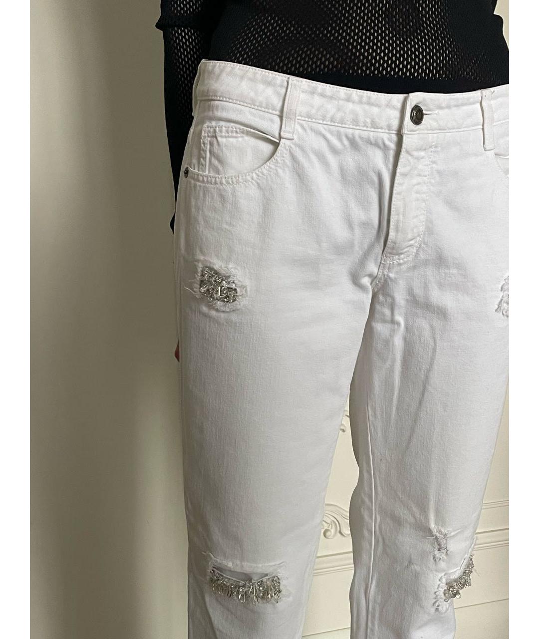 ERMANNO SCERVINO Белые хлопковые прямые джинсы, фото 6