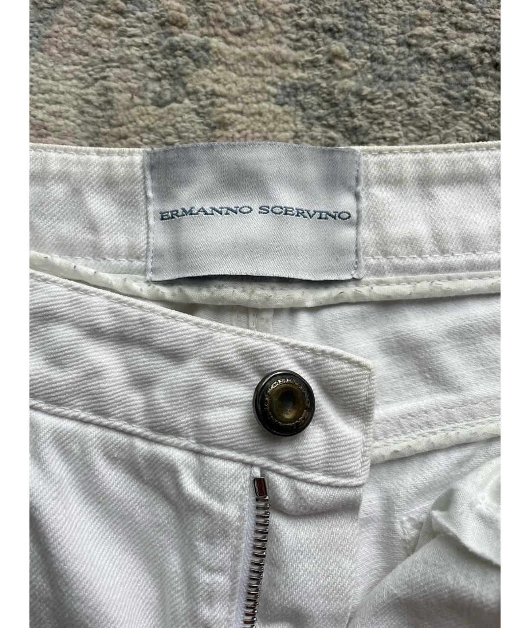 ERMANNO SCERVINO Белые хлопковые прямые джинсы, фото 3