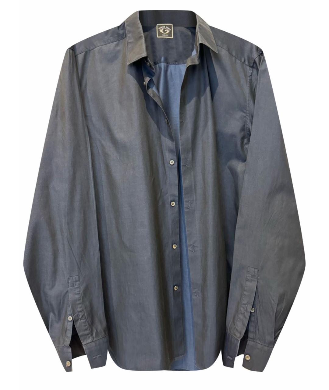 KENZO Темно-синяя хлопковая кэжуал рубашка, фото 1