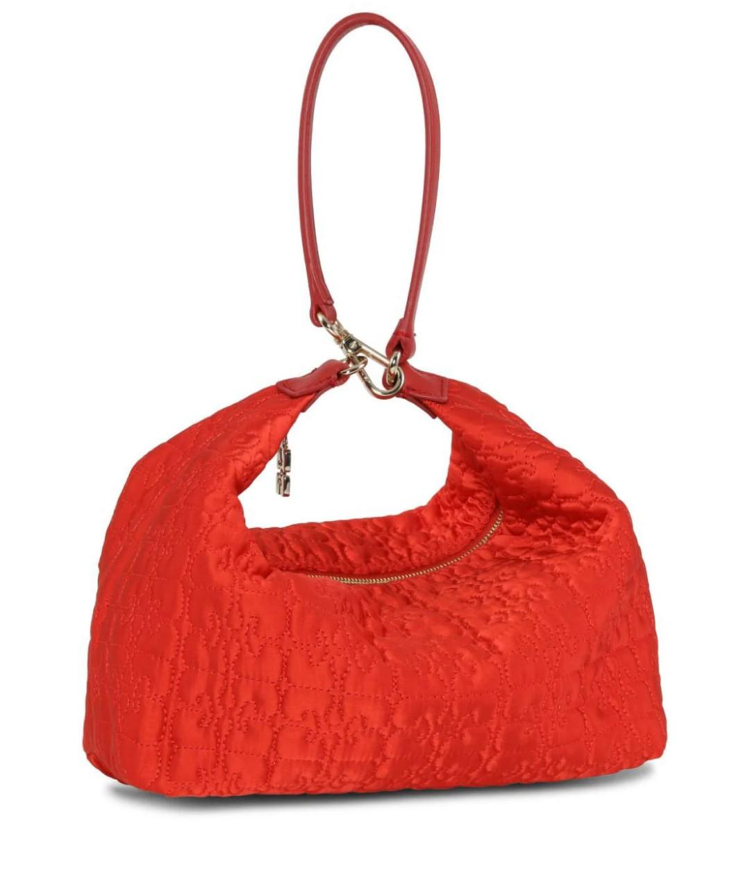 GANNI Красная тканевая сумка с короткими ручками, фото 4