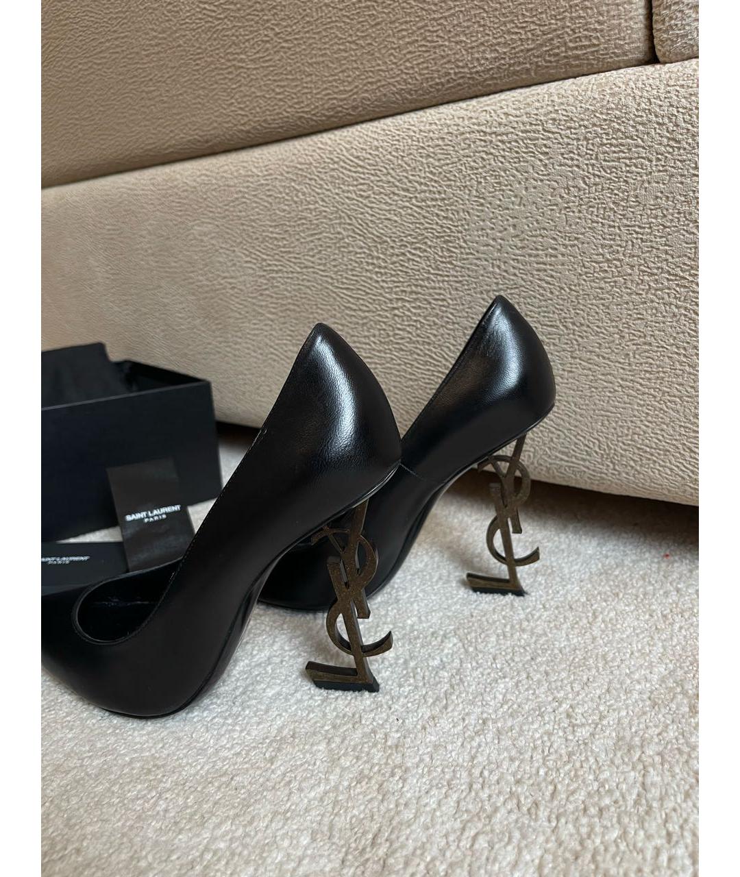 SAINT LAURENT Черные кожаные туфли, фото 5