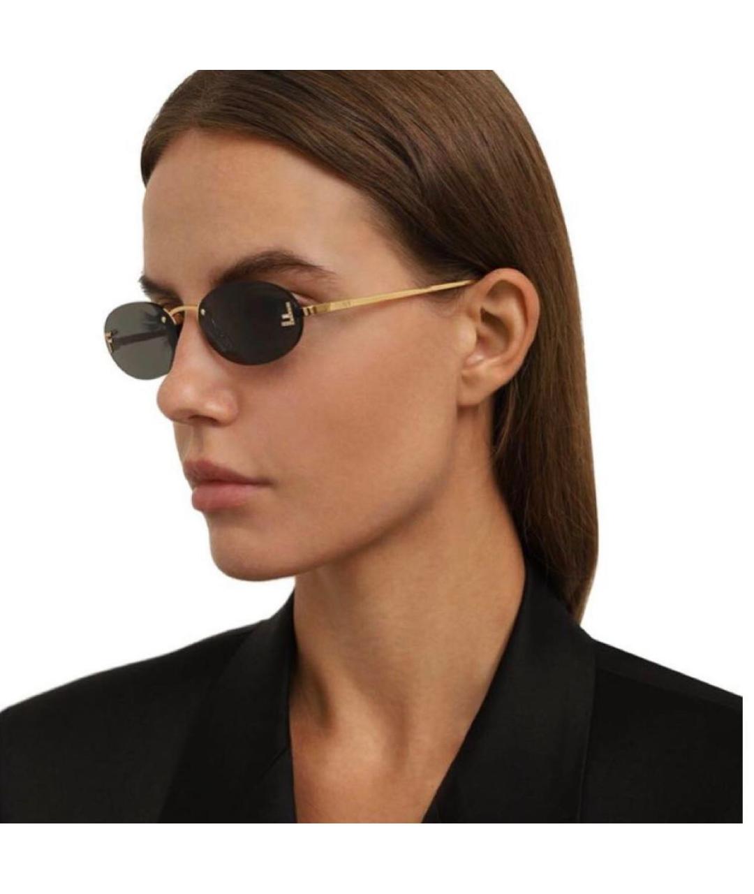 FENDI Черные металлические солнцезащитные очки, фото 2