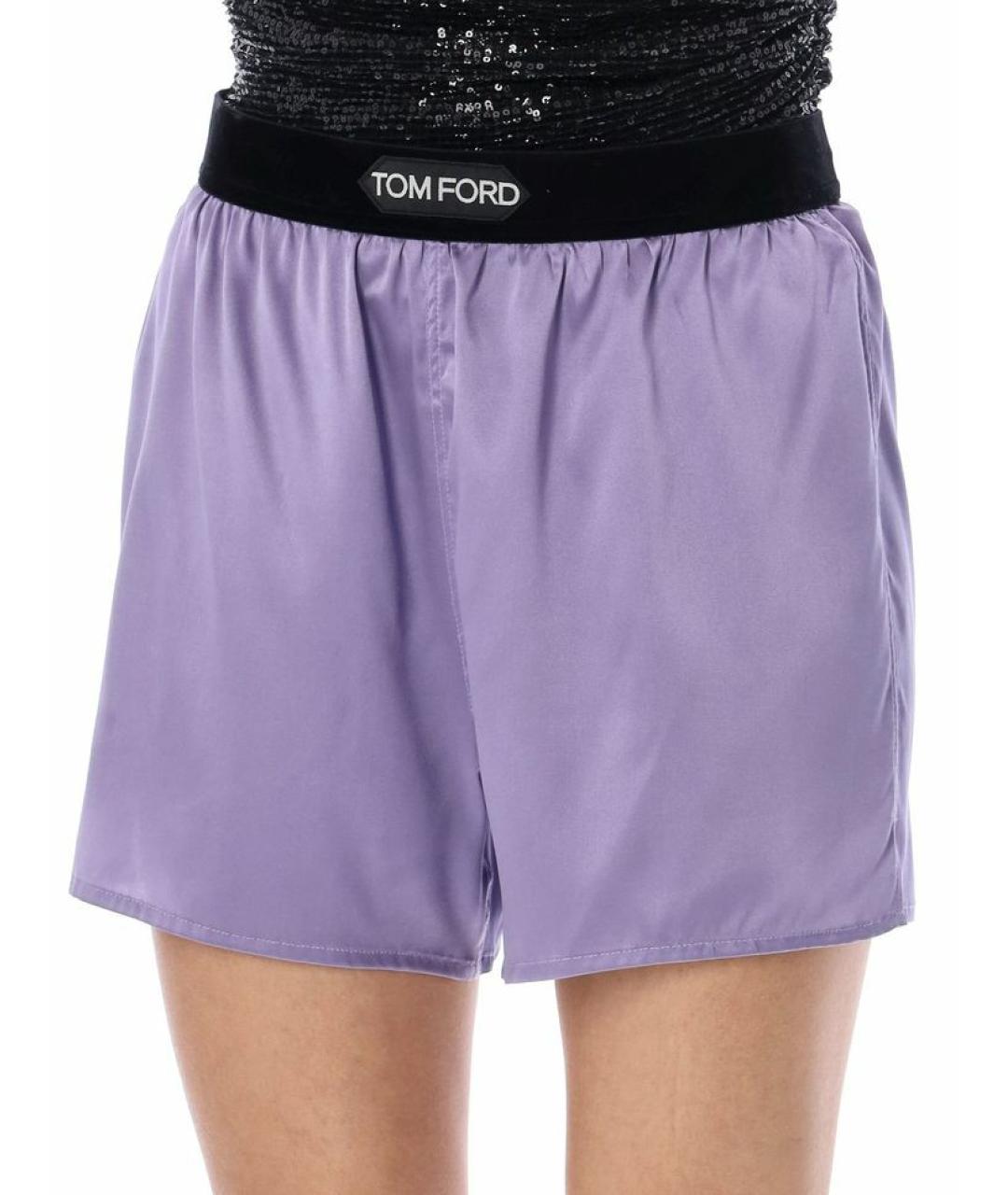 TOM FORD Фиолетовые шелковые шорты, фото 3
