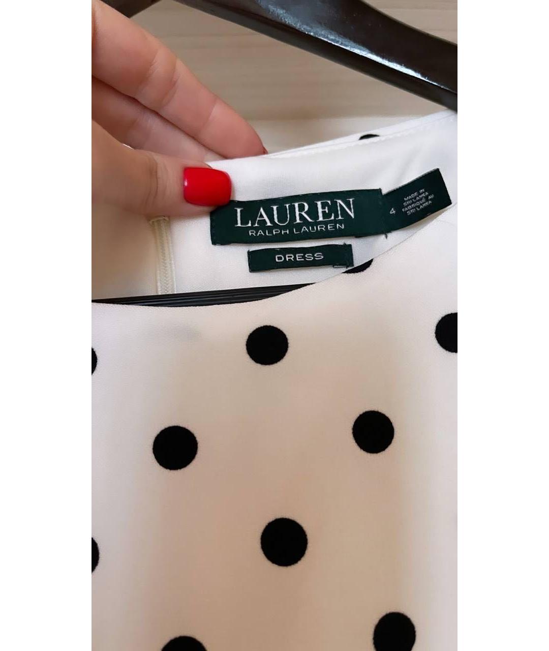 RALPH LAUREN Белое полиэстеровое повседневное платье, фото 6