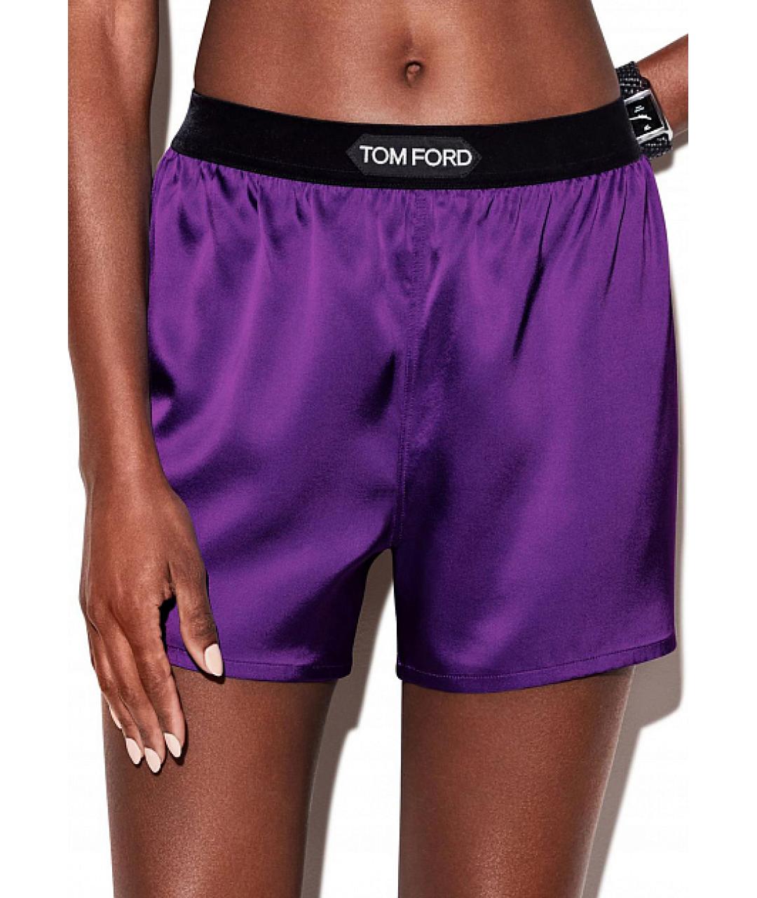 TOM FORD Фиолетовые шелковые шорты, фото 4