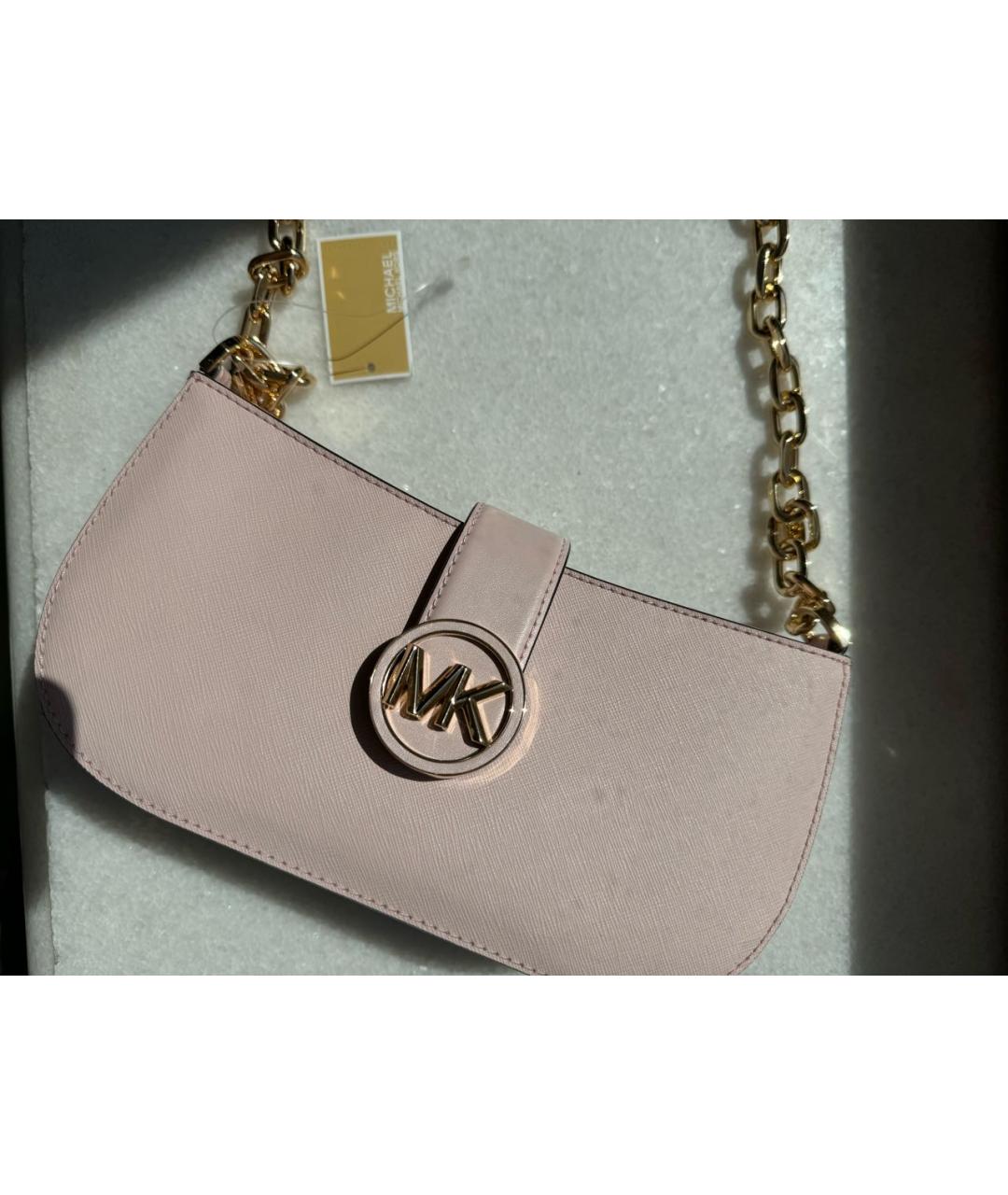 MICHAEL KORS Розовая сумка с короткими ручками из искусственной кожи, фото 6