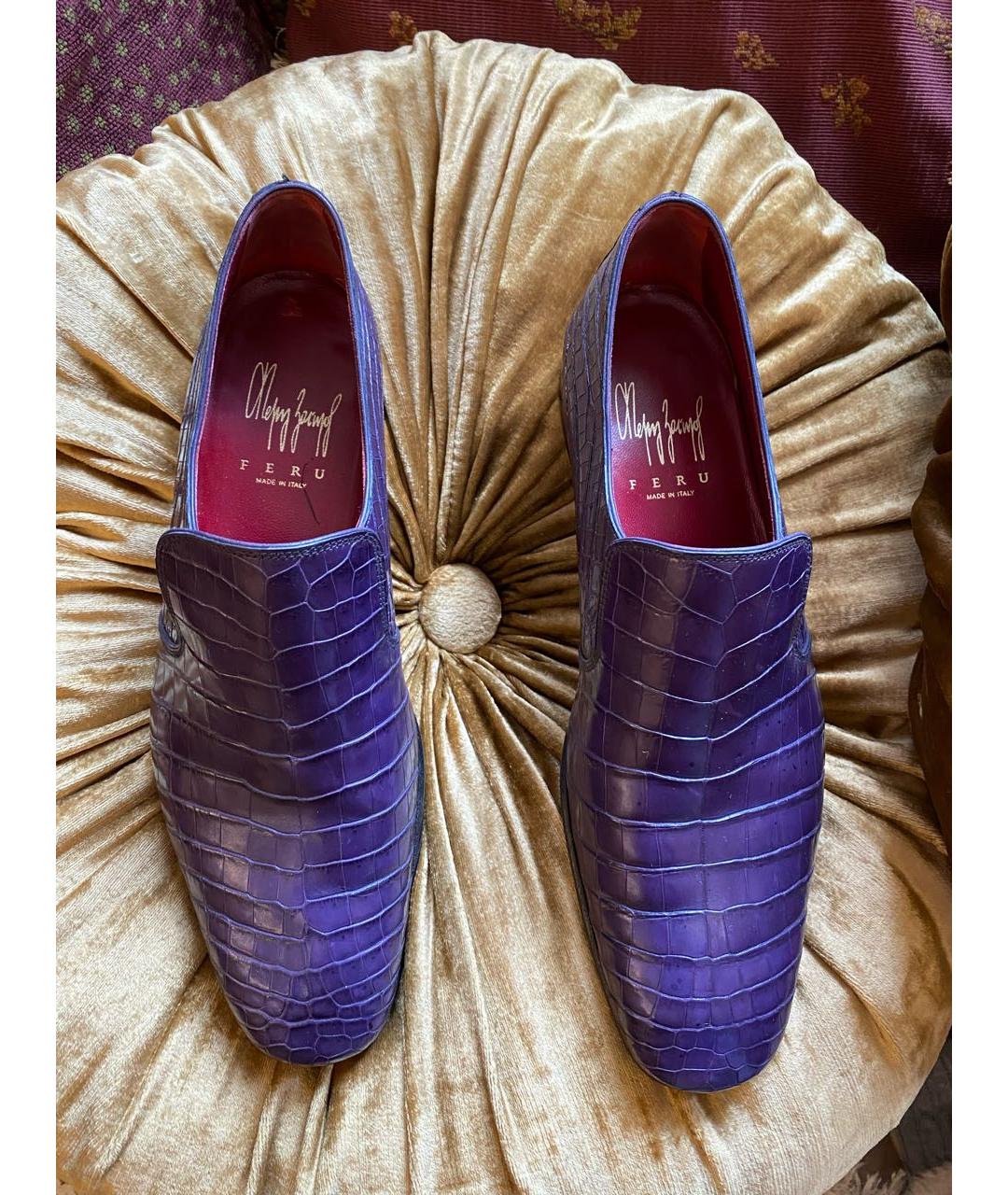 FERU Фиолетовые туфли из экзотической кожи, фото 4