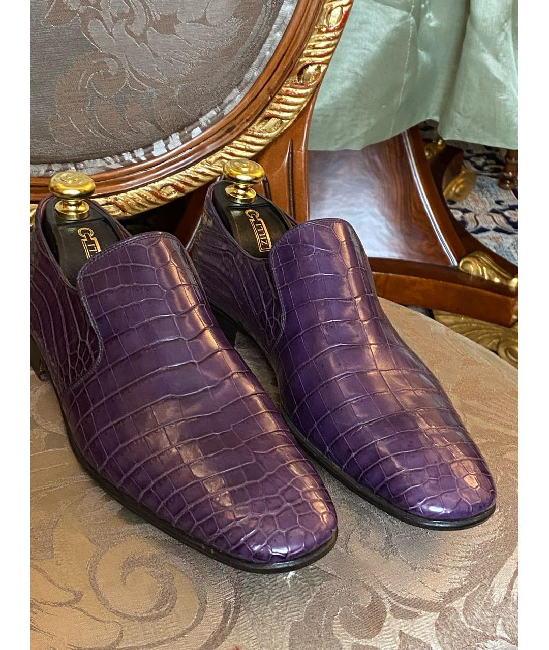 FERU Фиолетовые туфли из экзотической кожи, фото 3