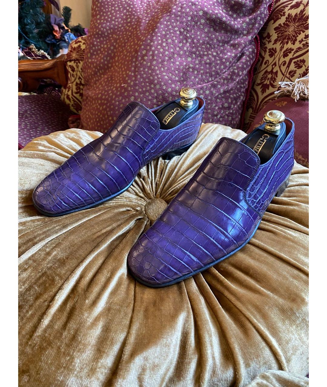 FERU Фиолетовые туфли из экзотической кожи, фото 7
