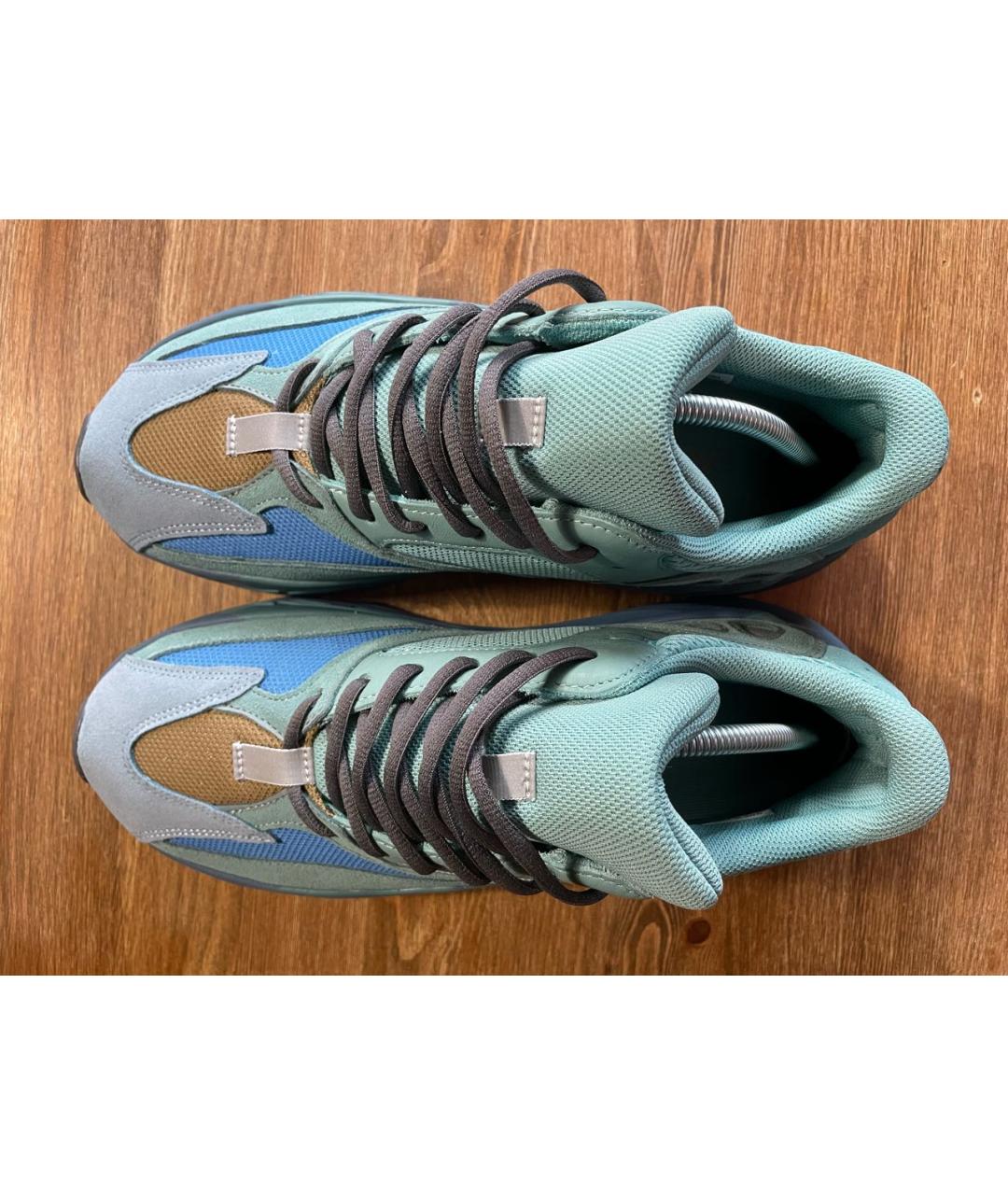 ADIDAS YEEZY Зеленые замшевые низкие кроссовки / кеды, фото 5