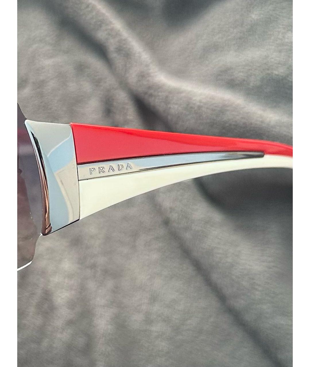 PRADA Бордовые пластиковые солнцезащитные очки, фото 3